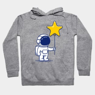 Cute Astronaut Holding Star Balloon Hoodie